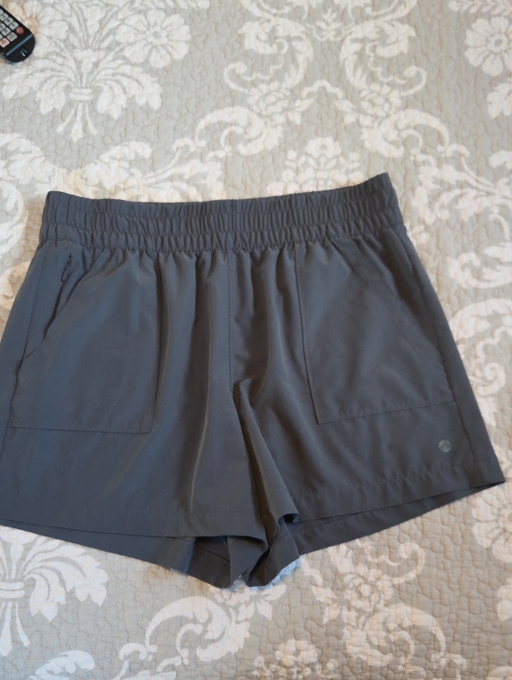 Apana Dark Gray Athletic Shorts with Elastic Waist